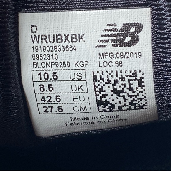 New Balance Rubix Black Athletic Running Shoes WRUBXBK Women’s Size 10.5 - Picture 10 of 10